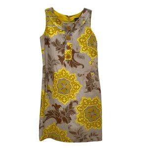 Taylor Psychedelic 60s Retro Silk Linen Dress Hippie Dopamine Dressing B-52s Mod